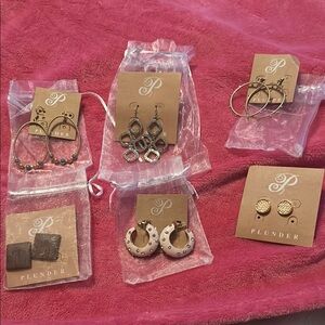 Plunder Women's Gold and Silver Earring Set